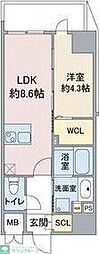 ブレストンコート金山 6階1LDKの間取り