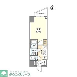 エルスタンザ徳川 6階1Kの間取り