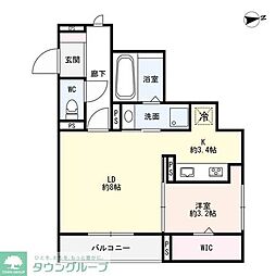 SOL(ソル) 2階1LDKの間取り