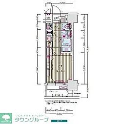 プレサンス名古屋ルクソリア 4階1Kの間取り