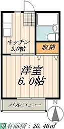 名古屋市営鶴舞線 荒畑駅 徒歩4分の賃貸アパート 1階1Kの間取り