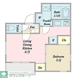 Linoa栄生(リノアサコウ) 2階1LDKの間取り