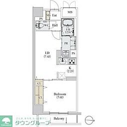 カスタリア新栄II 4階1LDKの間取り