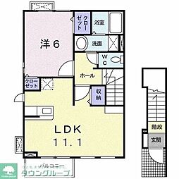 フィオーレ2 1LDKの間取図画像