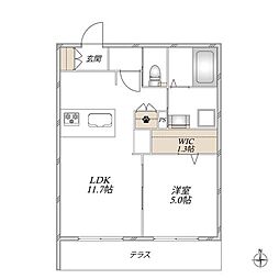 al sole 1LDKの間取図画像