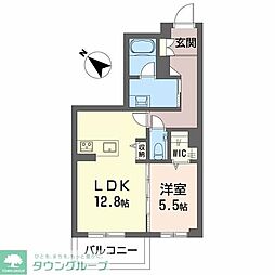 Aile Blanche 吹上 1LDKの間取図画像