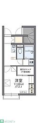 レオパレス龍ノ口 1Kの間取図画像