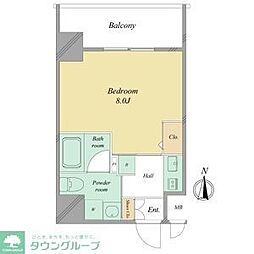 RESIDIA白壁 1Kの間取図画像