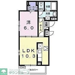 ブルーク金城 1LDKの間取図画像