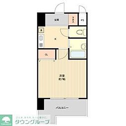 パークフラッツ金山 1Kの間取図画像