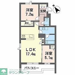 グランゲート滝川 2LDKの間取図画像