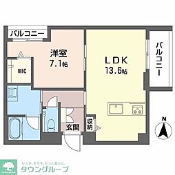 SOIRE 白壁 1LDKの間取図画像