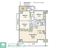 シティライフ中区正木 3LDKの間取図画像