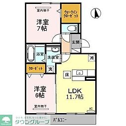 グランドール正徳 2LDKの間取図画像