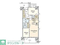 プラウド高岳カームコート 2SLDKの間取図画像