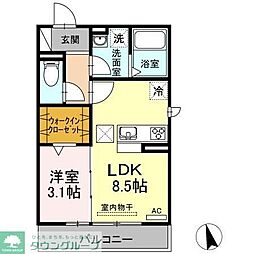ヴィラージュARK 1LDKの間取図画像