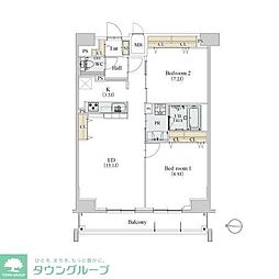 カスタリア新栄2 2LDKの間取図画像