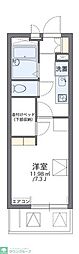 レオパレス五才美2 1Kの間取図画像