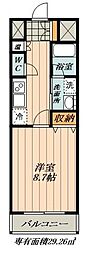 キャッスルヒルズ柳ケ瀬 1Kの間取図画像