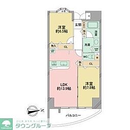 さくらヒルズフジミ 2LDKの間取図画像