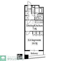 セイント橘 1DKの間取図画像