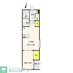 名古屋市昭和区菊園町4丁目マンション 1LDKの間取図画像