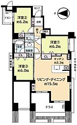 ル・グランデ東梅田 3LDKの間取図画像