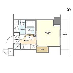 MG目黒駅前（エムジー目黒駅前） 3階1Kの間取り