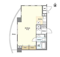 MG目黒駅前（エムジー目黒駅前） 12階ワンルームの間取り
