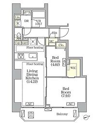 ブリックレジデンス南青山（BRICK RESIDENCE南青山） 2階2LDKの間取り