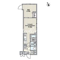 エルファーロ恵比寿 3階1LDKの間取り