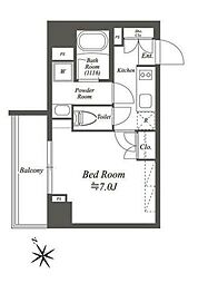 ブライズ白金台 8階1Kの間取り