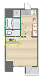 日神パレステージ西麻布 6階1Kの間取り