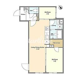 Ｊ．リヴェール武蔵小山 4階2LDKの間取り