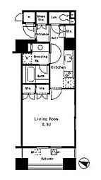 パークアクシス麻布仙台坂 306 3階ワンルームの間取り