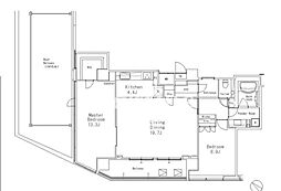 MFPR目黒タワー 2101 21階2LDKの間取り