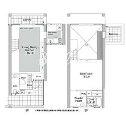 エルスタンザ代官山 2階1LDKの間取り
