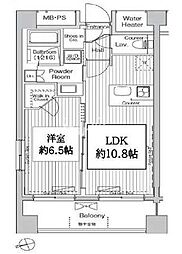 グランハイツ白金 2階1LDKの間取り