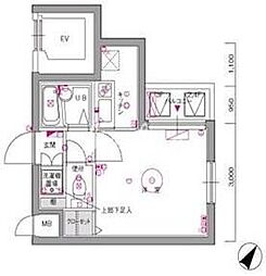 ル・リオン目黒 203 2階1Kの間取り