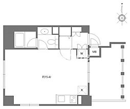 MG目黒駅前（エムジー目黒駅前） 10階ワンルームの間取り