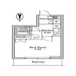 ラクラス学芸大学 3階1Kの間取り