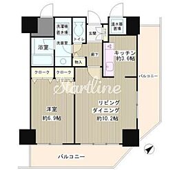 トレステージ目黒 6階1LDKの間取り