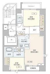フォレ麻布十番 8階2LDKの間取り