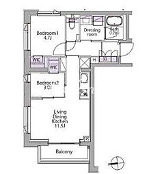 イプセ白金台 2LDKの間取図画像