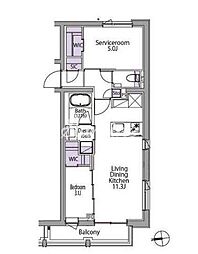 イプセ白金台 404 4階1SLDKの間取り
