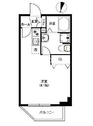 クリアルプレミア目黒（CREAL premier目黒） 2階ワンルームの間取り