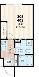 セレス池田山 303 3階1Kの間取り