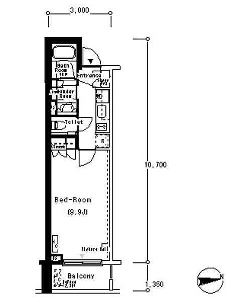 フロンティアレジデンス南麻布 509｜東京都港区南麻布３丁目(賃貸マンション1K・5階・30.07㎡)の写真 その2