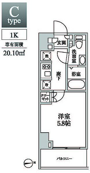 レジディア中延II 702｜東京都品川区東中延２丁目(賃貸マンション1K・7階・20.10㎡)の写真 その2