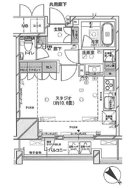 レフィール築地レジデンス 608｜東京都中央区築地２丁目(賃貸マンション1R・6階・31.71㎡)の写真 その2